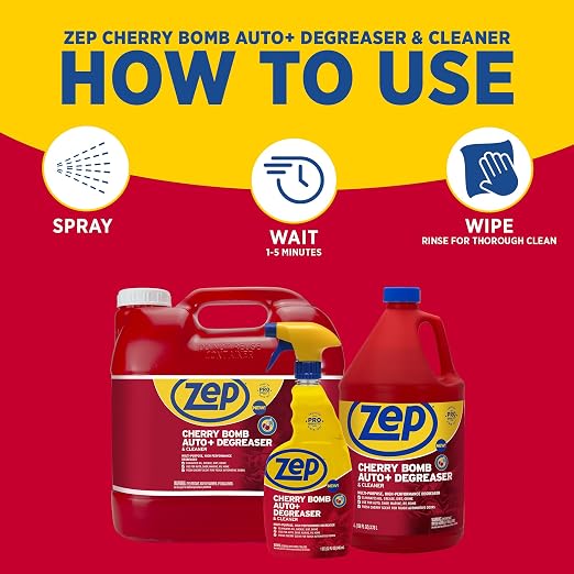 Zep Cherry Bomb Auto+ Degreaser & Cleaner - For Auto, Marine, RV, & Home - 1 Gallon