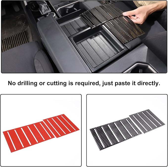 Aunginsy Car Central Control Armrest Box Slot Pad Sticker Compatible with Toyota Tundra 2022-2024 Armrest Box Storage Box Cover Slot Panel Slot Sticker Armrest Lid Storage Slot Trim Cover Accessories