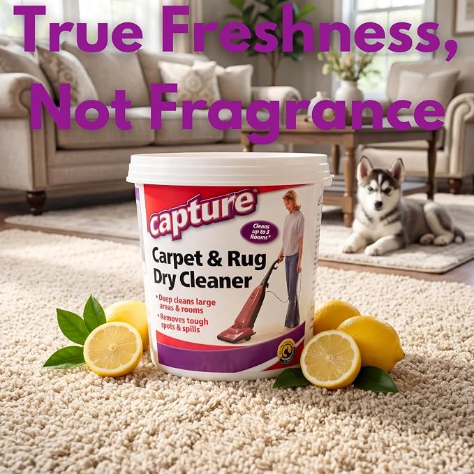 Capture Carpet Total Care Kit 250 - Carpet Deodorizer & Freshener Powder - Spot & Stain Remover - Pet Odor Eliminator - Fresh Natural Scent - Dry Rug Powder Cleaner w/Pre-Mist Spray