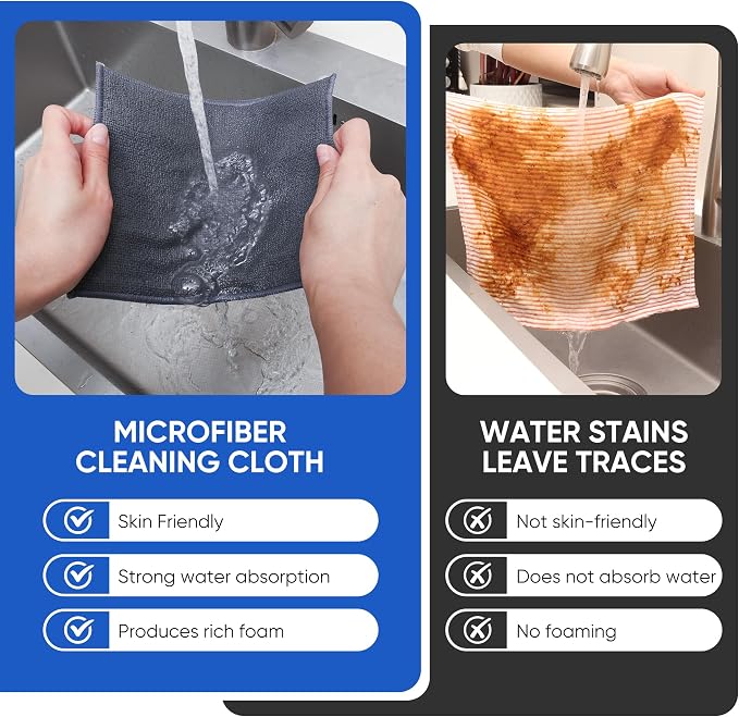 Forggon 10Pcs New Upgrade 2-Layer Non Scratch Wire Dishcloth,Wire Dishwashing Rag, Non-Scratch Wire Dishwashing Rags for Wet and Dry, Kitchen Cleaning Dish Rags for Cookware,Sinks, Dishes,Stove