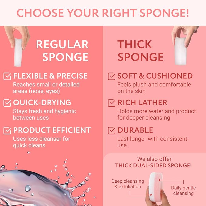 IMPRESA Facial Sponge - Daily Deep Cleansing Face Scrubber - Gentle Exfoliating Pads for Dead Skin Removal - Reusable Face Scrub Pads for Normal to Oily Skin (Natural, Regular)