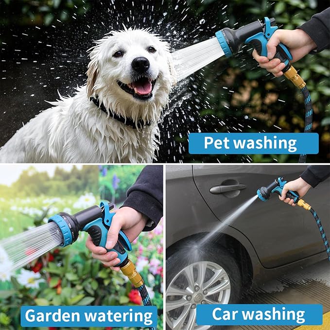 10 Spray Modes Multi-Functional Garden Hose Nozzle, All-Purpose Water Sprayer for Gardening, Cleaning & Pet Care