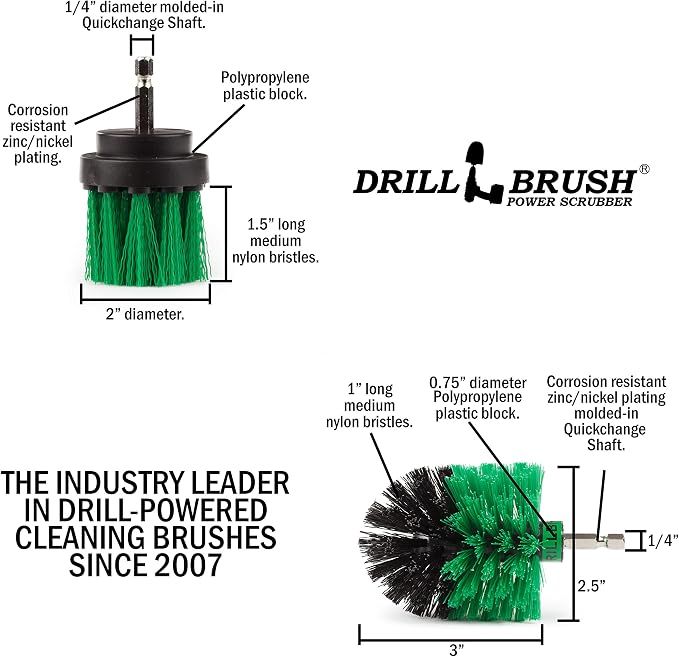 Drill Powered Kitchen Cleaning Brushes - Kitchen Scrubbers - Sink Cleaner | Oven Cleaning Tools - Fridge Stain Remover - Kitchen Cleaning Supplies - Countertop Scrub Brush - Air Fryer Cleaning Kit