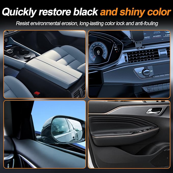 100ML Car Plastic Restorer Black Renew Protect Faded Trim Bumpers Dashboards