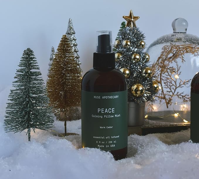 Muse Apothecary Pillow Ritual - Botanical Collection - Calming and Relaxing Pillow Mist, Linen and Fabric Spray - Infused with Natural Aromatherapy Essential Oils - 8 oz, Warm Cedar