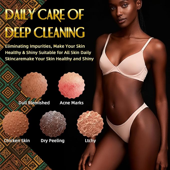 UJFQBH African Net Sponge Authentic, Exfoliating Body Scrubber for Back and Hard to Reach Areas, Gentle Daily Exfoliation for Deep Cleansing, Quick Drying Shower Essential, Rosewood 3 Pack