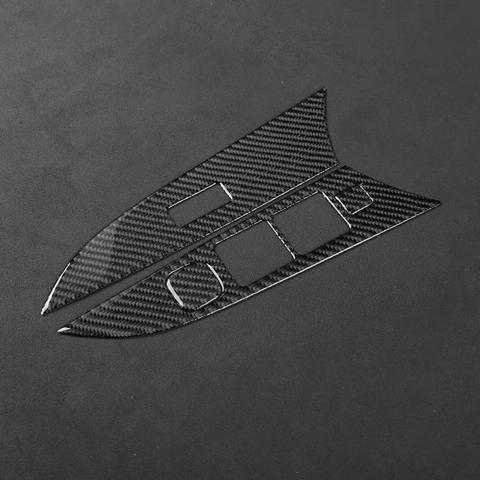 Real Carbon Fiber Door Control Panel Trim Fit for Mazda 3 2004-2009 | Interior Decorations Stickers|Windows Lift Switch Panel|Car Decals|Thick Overlay|Anti-scratch|Self-adhesive