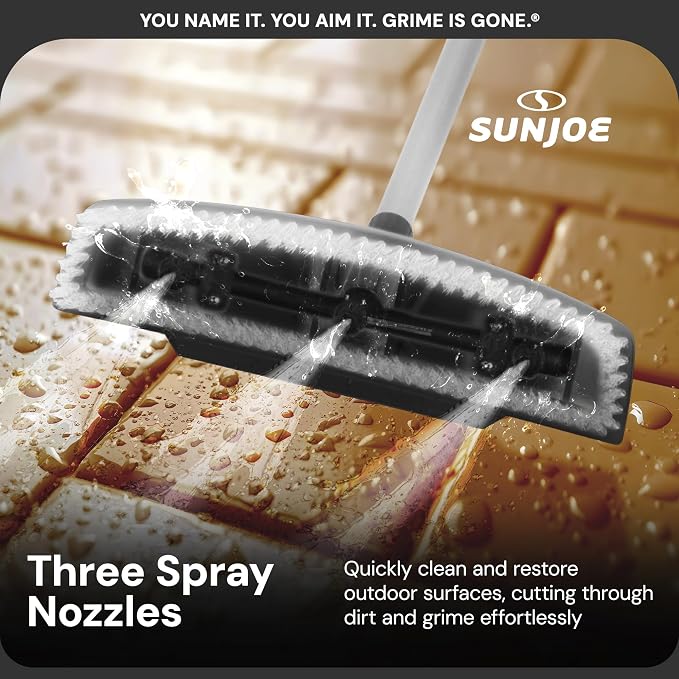 Sun Joe SPX-PWB1 Power Scrubbing Broom for Sweeping and Surface Cleaning, Compatible with SPX Series Pressure Washers
