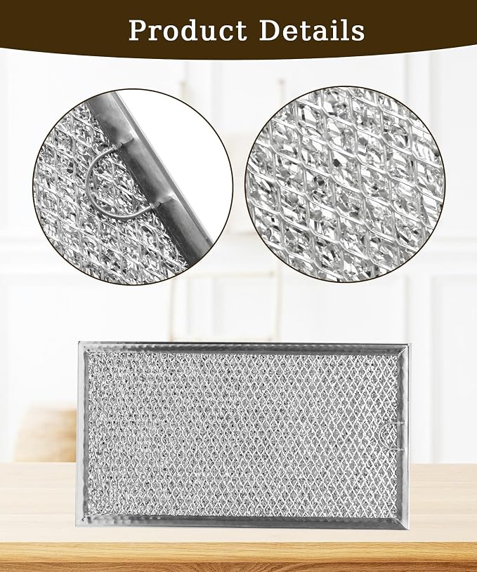 2-pack Microwave Grease Filter Compatible with KitchenAid KMHC319ESS0,KMHC319ESS06,KMHC319ESS1,KMHC319ESS2,KMHC319ESS3,KMHC319ESS4,KMHC319ESS5,KMHC319EWH0 And more