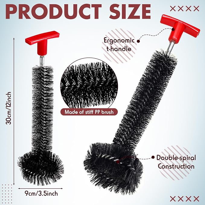 Garbage Disposal Cleaner Sink and Drain Brush Universal Garbage Disposal Cleaner 12'' Long Brush for Kitchen Waste Food (Black)