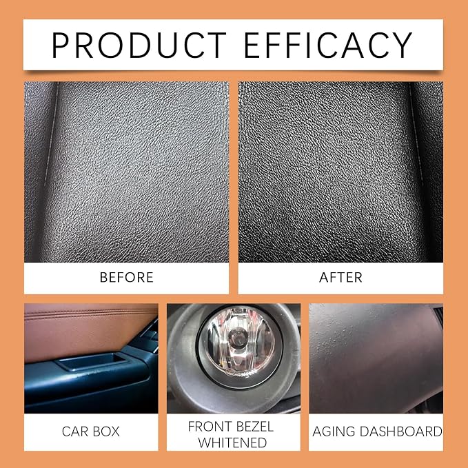 Car Interior Exterior Refresher Spray, 100ml Auto Care Polish, Revitalizes Surfaces Prevents Fading for Vehicle Dashboard Leather Trim