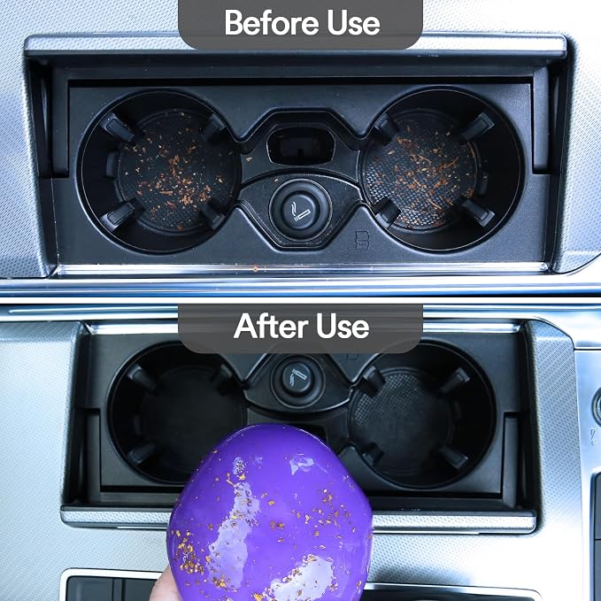 PULIDIKI Car Cleaning Gel Clean Putty Detailing Kit Car Interior Cleaner | Car Slime Cleaner Dust Cleaning Supplies Car Accessories Car Gifts for Men Women Purple (2Pack)