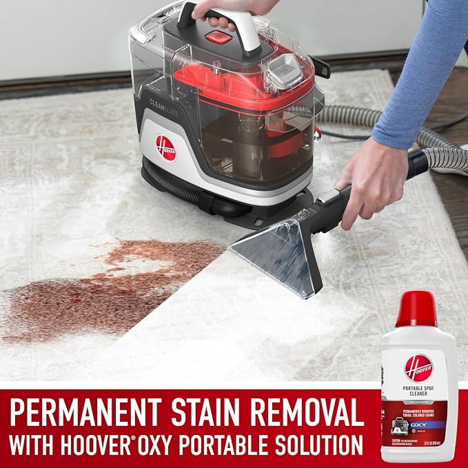 Hoover CleanSlate Plus Portable Carpet + Upholstery Spot Cleaner Machine | Powerful Suction with Versatile Tools, Pet Stain Remover, Car and Auto Detailer, Pair with Hoover Carpet Cleaner Solution