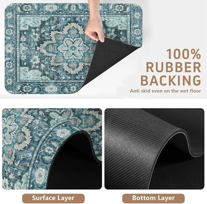 Dish Drying Mat, Vintage Rustic Boho Kitchen Dishes Absorbent Pad, 12x20in | Eco-friendly diatomite with non-slip rubber backing. Super absorbent mat for kitchen counters, coffee bars & sinks