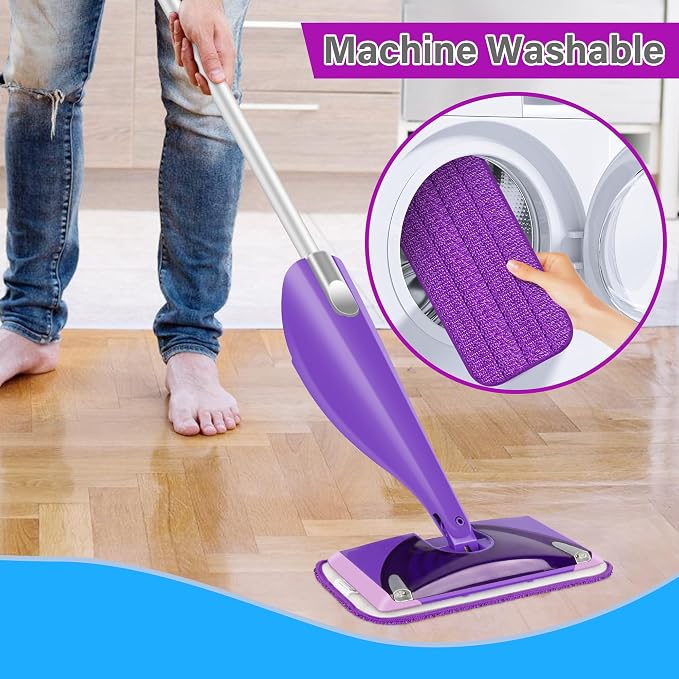 Reusable Mop Pads for Swiffer WetJet, Wet Pads Refills for 12'' Spray Mop, Microfiber Refill Machine Washable Up to 100+ Floor Cleaning for All Kinds of Floor Types, 7 Pack