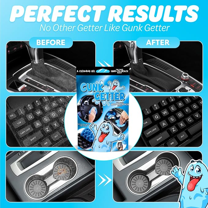 Car Cleaning Gel 12 Pack for Those Hard to Reach Places, Automotive Cup Holder Electronic Keyboard Office, Slime Gel Cleaner Dust Crumb Removal (Resealable Pouch, Blue, 3oz) 12 Pack