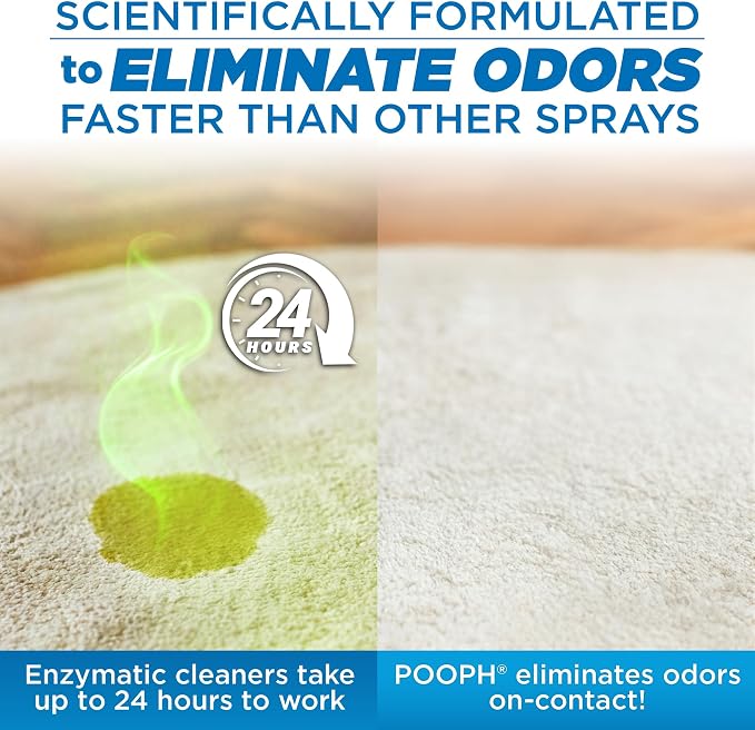POOPH Plus Maximum Strength Pet Odor Eliminator Spray, 32 oz | Maximum-strength odor eliminator spray on carpets, furniture, litter boxes, and hard floors, 32 oz