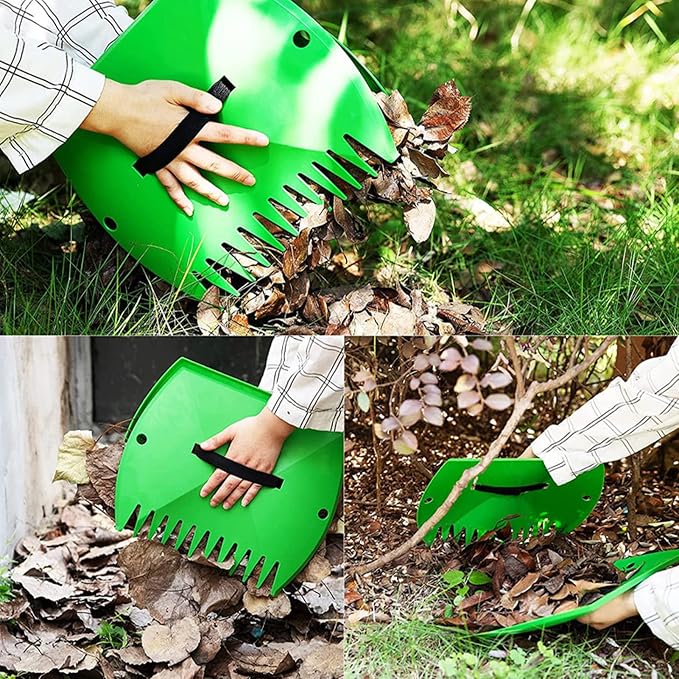 FLEXMAN 1Pair Hand Rakes Leaf Scoops, 36 X 29cm Falling Leaves Cleaning Clip, Plastic Leaf Grabber Set Leaf Scoop Lawn Remove Fallen Collection Tool for Packing Leaves, Grass