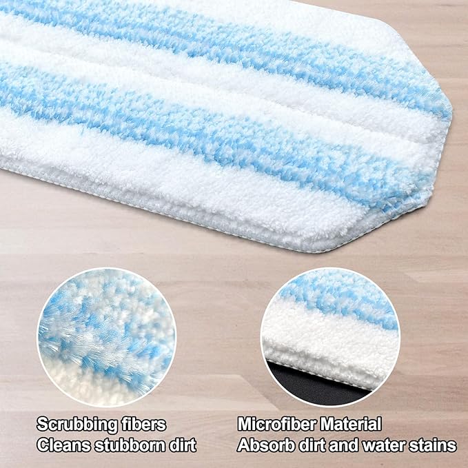 8 Pack Mop Pads Replacements Compatible with O Cedar H2prO Flat Mop System Microfiber Mop Refills for O Cedar H2pro Flat Mop,Washable & Reusable Mop Heads Replacement for Ocedar H2Pro Mop Floor Clean