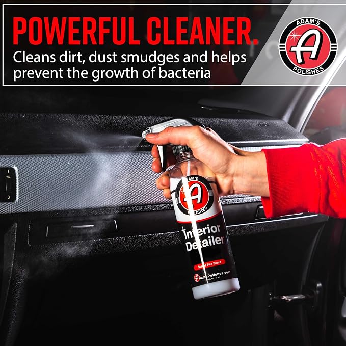 Adam's Polishes Interior Detailer 16 fl. oz (Sweet Pea) - Total Car Interior Cleaner, Protectant & Dressing | All Purpose Cleaner & Leather Conditioner | Vinyl, Dashboard, Screen, Seat Cleaner & More