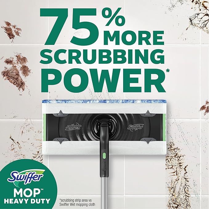 Swiffer Mop & Go Deluxe 2-in-1 Multi-Surface Kit for Floor Cleaning | Includes 1 Sweeper Device (Collapsible). 5 Heavy Duty Dry Sweeping Cloths. 6 Heavy Duty Wet Mopping Cloths. Easy to Store