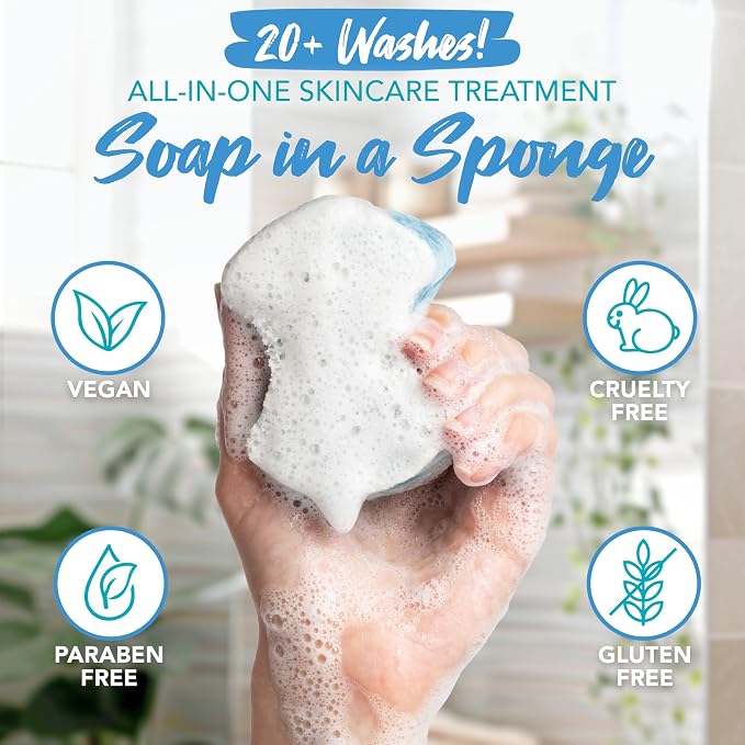 Spongables Pedi Scrub Foot Exfoliating 20+ Wash Sponge, Fresh Linen, 1 Count