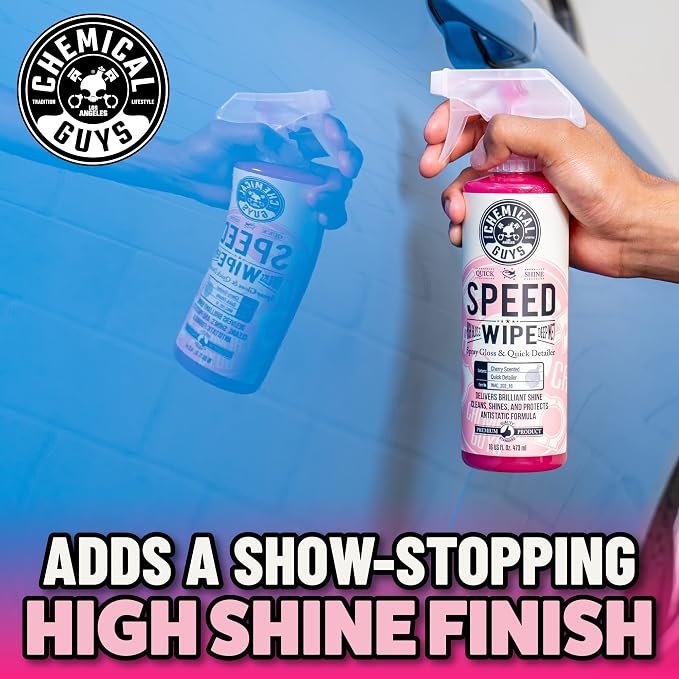 Chemical Guys, Speed Wipe Quick Detailer Spray, High Gloss Shine, 16 oz | Spray-and-wipe detailer adds instant streak-free gloss on paint, glass, wheels and trim between full washes