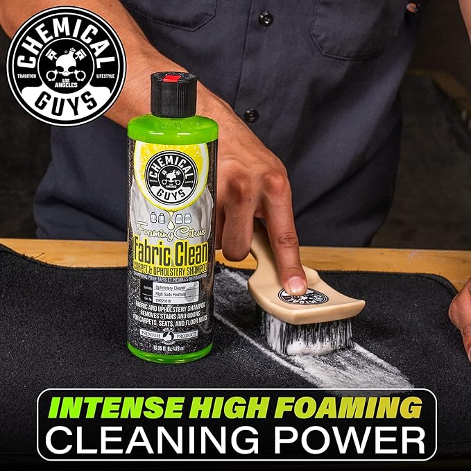 Chemical Guys, Foaming Citrus Fabric & Carpet Cleaner, Seats & Mats, 32 oz | High-foam cleaner lifts coffee, soda and food stains and odors from seats, carpet and floor mats, citrus scent