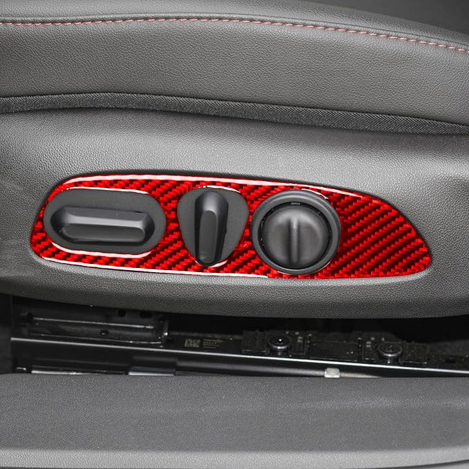 Real Carbon Fiber Trim for Chevy Malibu 9th Gen Accessories | for 2016-2024 Seat Adjustment Button Panel Cover Sticker Interior Thick Overlay Decal