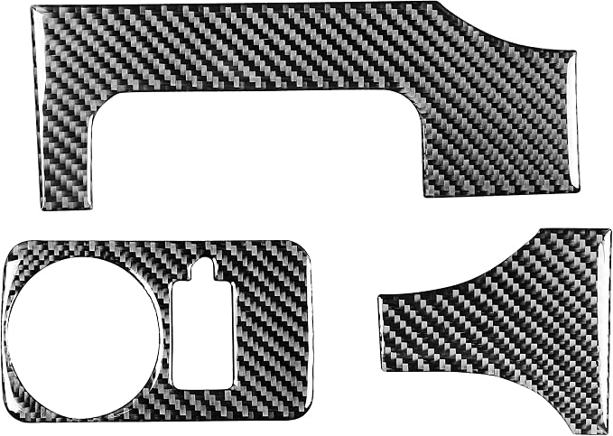 Real Carbon Fiber Trim for Ford Mustang GT Shelby Accessories | for 2005 2006 2007 2008 2009，Headlight Switch Panel Cover，Thick Overlay Sticker Decal，3PCs