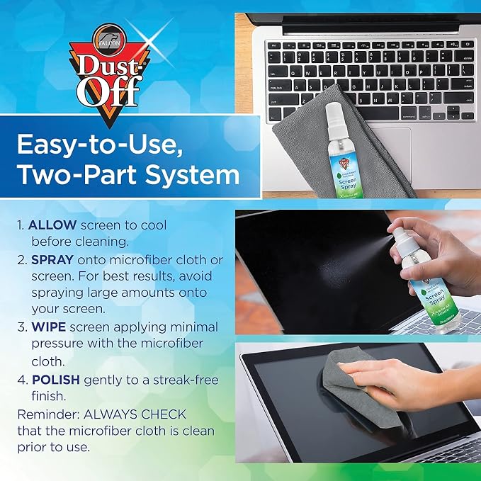 Dust-Off Laptop Computer Cleaning Kit, 50 Ml Spray/Microfiber Cloth