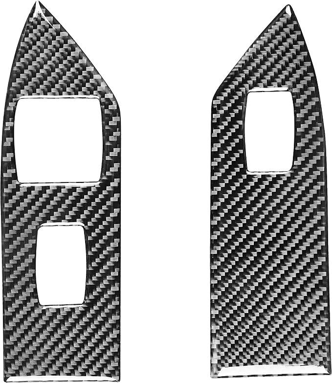 Real Carbon Fiber Trim for Ford Mustang GT Shelby Accessories | for 2005 2006 2007 2008 2009，Window Lift Switch Panel Cover，Thick Overlay Sticker Decal