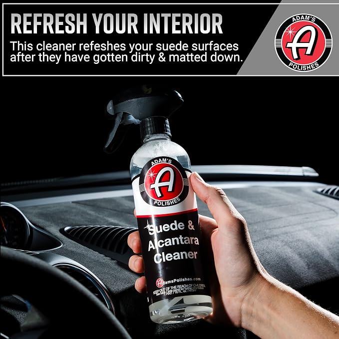 Adam's Suede Cleaner (16oz) - Professional Automotive Micro-Suede Cleaner For Car Interiors, Upholstery, Shoes, Clothing, Removes Stains & Refreshes Suede Material
