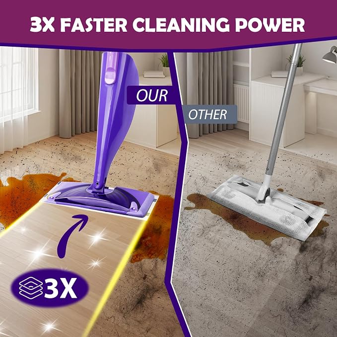 Mopping Pad Refill Compatible with Wet Jet Mop, Disposable Multi Surface Wetjet Hardwood Floor Cleaner Spray Mop Pads Refills, Thickness & Absorbent (60)