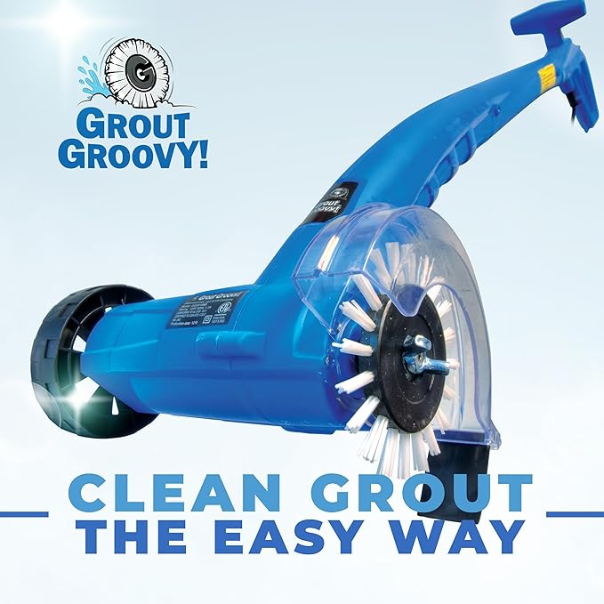 Electric Stand-Up Lightweight Grout Cleaner Machine – Easy-to-Use Tile Grout Cleaner for Deep Cleaning Kitchen Floors, Bathrooms & Tile Surfaces | Powerful Electric Floor Scrubber Tool