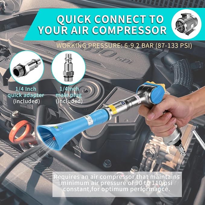 GOCCIDA Car Detailing Gun High Pressure Tornado Dry Cleaning Gun | Vortex Air Cleaning Gun,Pro Auto Detailing Tool for Deep Cleaning Interiors & Exteriors Uses Air Compressor