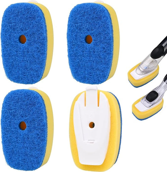 Sponge Brush Refills for OXO Soap Dispensing Dish Brush 4 Pack Refill Heads | Scrub Replacement Head for Scrubber Non-Scratch Sponge Replacement Head Fits Soap Dispensing Handle for Pots Pans Sink