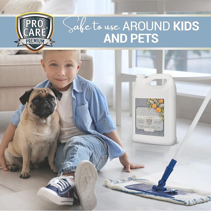 ProCare Floor Cleaner (Made in USA) | Streak-free Cleaner for Tile, Stone, Laminate, Vinyl & Natural Wood Floor Cleaner for Mopping, Household Supplies, Cleaning Solution with Citrus Aroma - 1 Gallon
