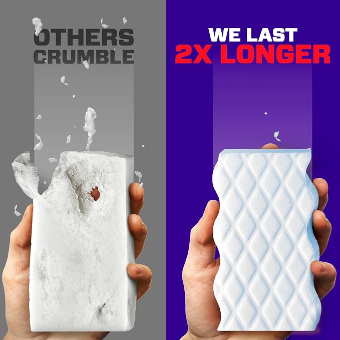 Mr. Clean Magic Eraser Sponge, All Purpose Cleaner, Cleaning Scrubber, Wall, Kitchen, Bathroom, Shower Cleaner, Melamine Sponge, Cleaning Pads, Variety Pack, 5 Extra Durable, & 3 Grease Magic Erasers