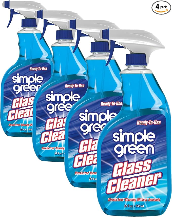 Simple Green Ready-To-Use Glass Cleaner, 32 oz., Blue (Pack of 4)