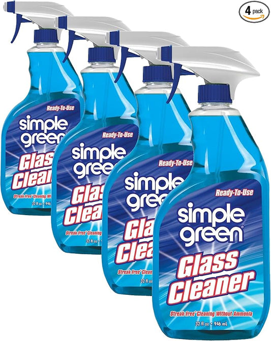 Simple Green Ready-To-Use Glass Cleaner, 32 oz., Blue (Pack of 4)