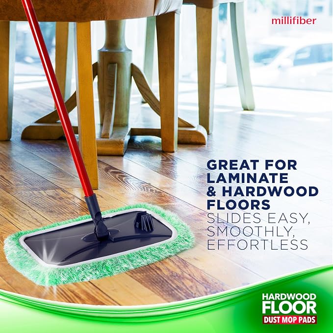 Millifiber Floor Duster Refills 15x8 Inches, 3-Pack (Mop Not Included) | Reusable microfiber duster covers, replacement heads, hair & dust mopping cloths