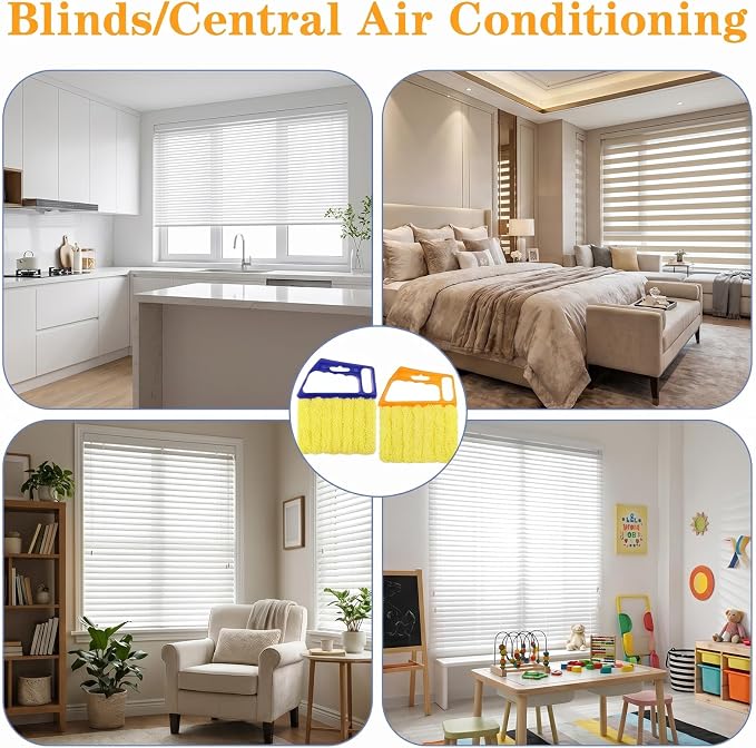 2PCS Blind Duster for Wood Blinds, Window Blind Cleaner Duster Tool | Washable Blinds Dusters for Cleaning, Window& Vinyl Blinds Cleaning