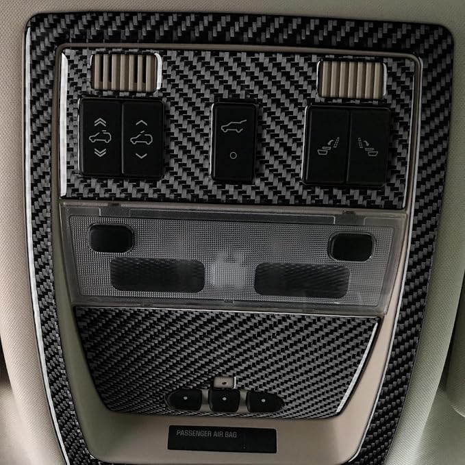 Fit for Cadillac Escalade ESV 2007-2014 / EXT Hybrid 2009-2013 | Real Carbon Fiber | Accessories | Trim Set Reading Light Panel Cover | Stickers | Self-adhesive | Thick Overlay