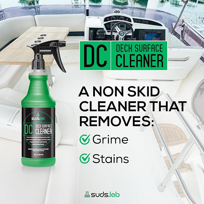 Suds Lab Marine DC Deck Surface Cleaner - Non-Skid for Boats, Effective on Fiberglass, Vinyl, Plastic, 32 oz.