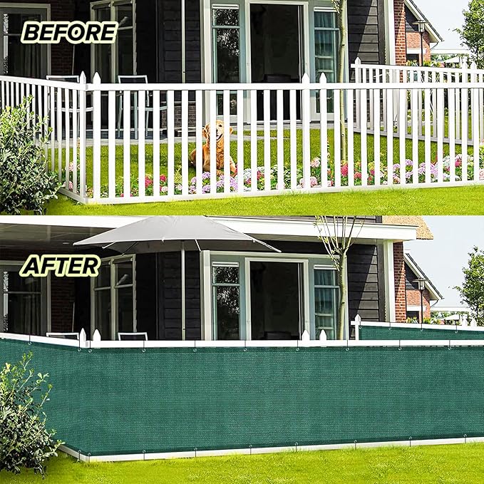 LOVE STORY 3' x 10' Balcony Privacy Screen Cover for Apartment, Dark Green | HDPE Fabric, 95% UV Block, Fence Cover for Patio Deck, Railing Screen for Porch, Privacy Protective, Custom Size Available
