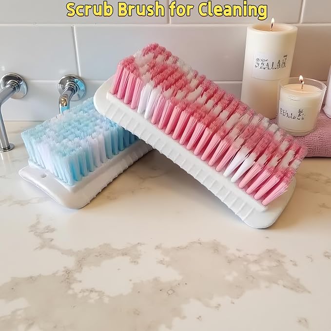 Scrub Brush Heavy Duty Scrub Brushes Scrubbing Cleaning Brush Set | 4 Pack Scrub Brush for Cleaning with Stiff Bristle Deep Cleaning Brushes for Bathroom, Floor, Shower, Carpet, Bathtub