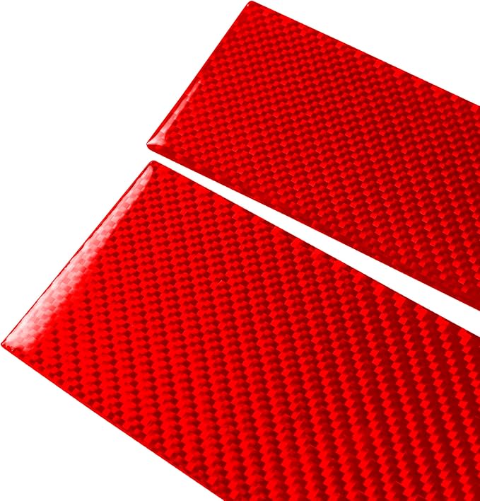Red Real Carbon Fiber Trim for Ford Mustang Accessories | for GT Shelby 2005 2006 2007 2008 2009 Gear Shift Box Panel Interior Thick Overlay Decal 4PCs