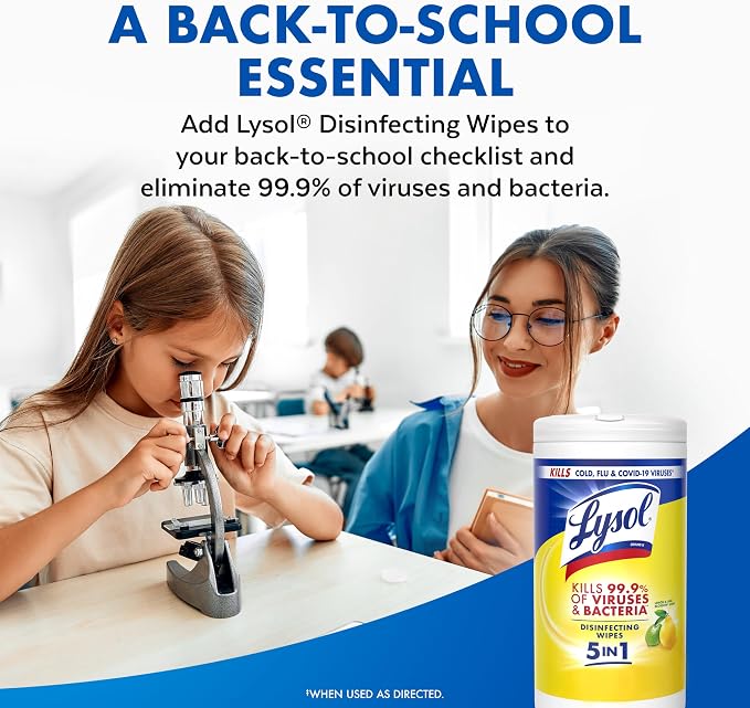 LYSOL Disinfecting Wipes, Multi-Surface Cleaner, Lemon, 80 ct. (3 Pack)
