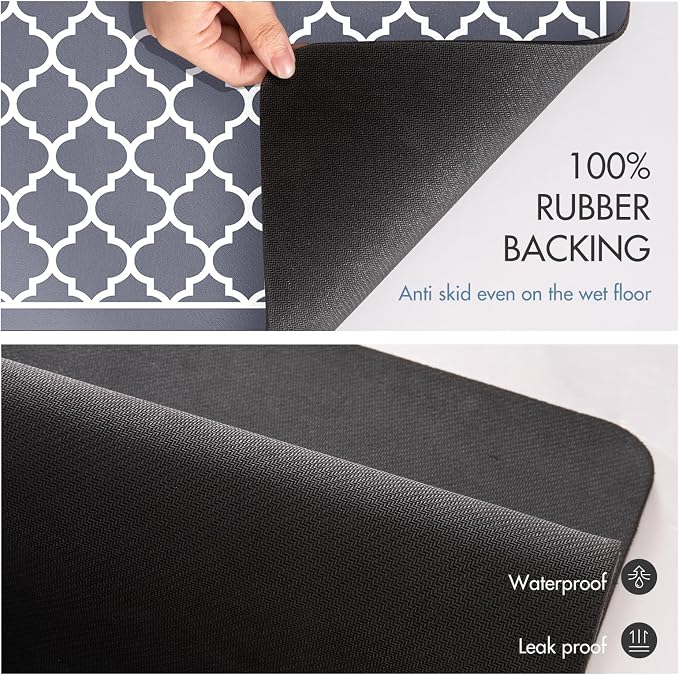 Drying Mat for Kitchen Countertops, Coffee Mat Hide Stain Rubber Backed Absorbent Dish Drying Mat
